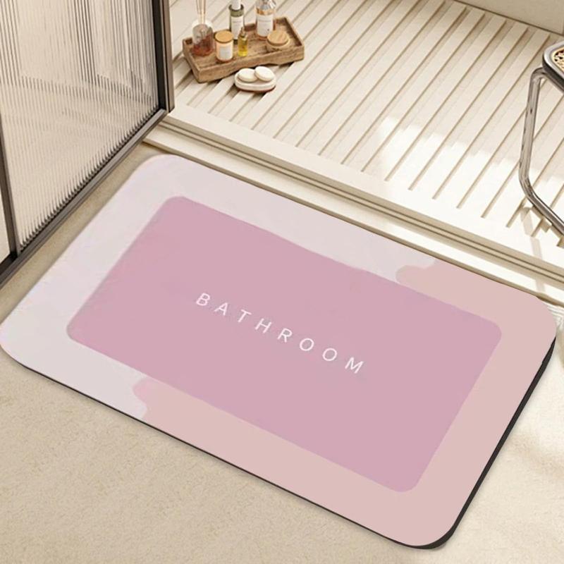 Letter Pattern Bathroom Mat, 1 Count Non-slip Comfortable Decorative Bath Mat, Rectangle Floor Mat for Home Bathroom