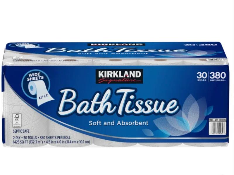 Kirkland Signature Bath Tissue, 2-Ply, 380 Sheets, 30 Rolls