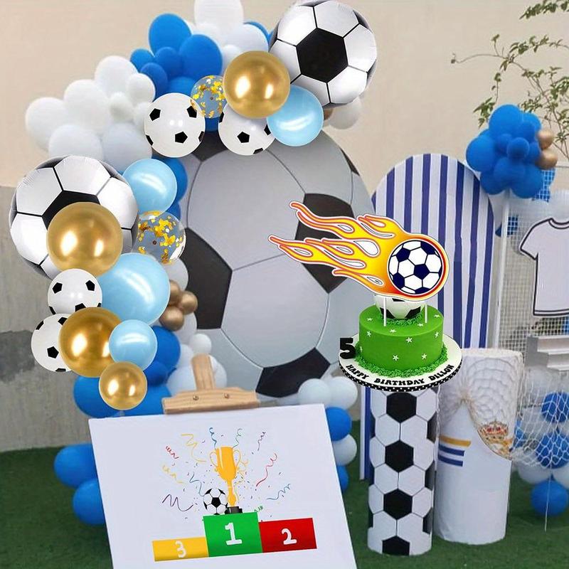 Football Themed Balloon Arch Kit, 139pcs Mixed Size Football Shaped Balloon, Latex Balloon for Birthday Party Competition Celebration Decoration