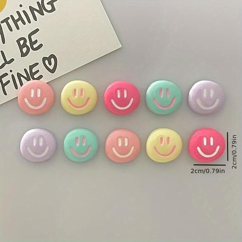 Smile Face Design Fridge Magnet, 10pcs set Cute Magnetic Fridge Sticker, Multifunctional Decorative Sticker for Home Kitchen Office