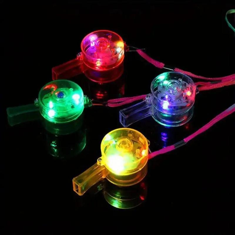 Random Color Light Up Whistle, 10pcs set Glow in The Dark Mini Whistle, Party Decoration Supplies for Birthday Wedding Festival