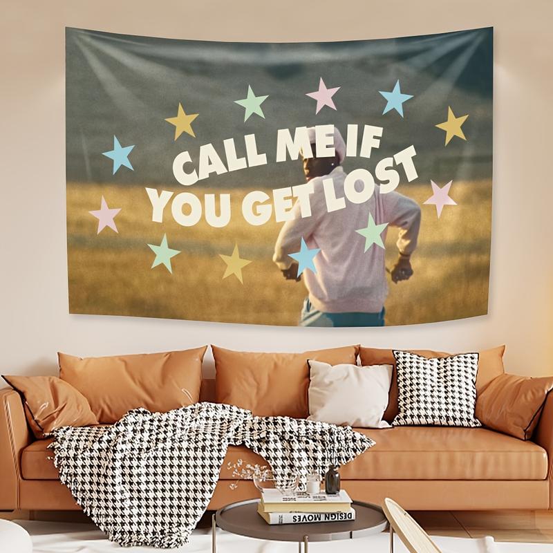 Christmas 2024 Ornament - Call Me If You Get Lost' Tapestry - Perfect for Bedroom or Home Office Decor, Stylish Wall Hanging, Great Gift, Without Accessories Smooth Decoration