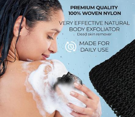 African Net Sponge, Authentic, Real,Exfoliating Bath Wash Cloth, Long Sponge, Body Exfoliator, Sapo, Shower Bath Accessories, Back Foot Scalp Scrub, Flat Dead Skin Remover Soap Cleaning Scrubber