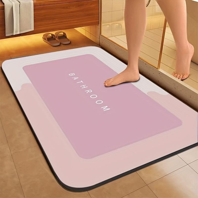 Letter Pattern Bathroom Mat, 1 Count Non-slip Comfortable Decorative Bath Mat, Rectangle Floor Mat for Home Bathroom