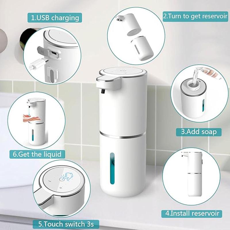 Automatic Sensor Soap Dispenser, Electric Soap Dispenser, USB Charging Household Intelligent Soap Dispenser, Bathroom Supplies, Men Gifts