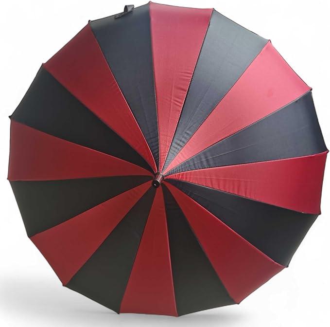 Gothic Rebel Dark Wing Striped Umbrella - For Vampires And Lovers Of Unique Style