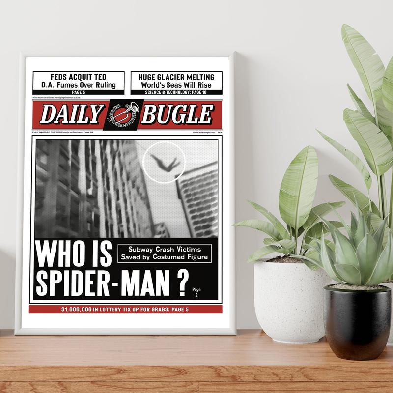 Spidermann Vintage Poster No Frame | Spidermann Newspaper Poster | Movie Poster | Spiderman Wall Art