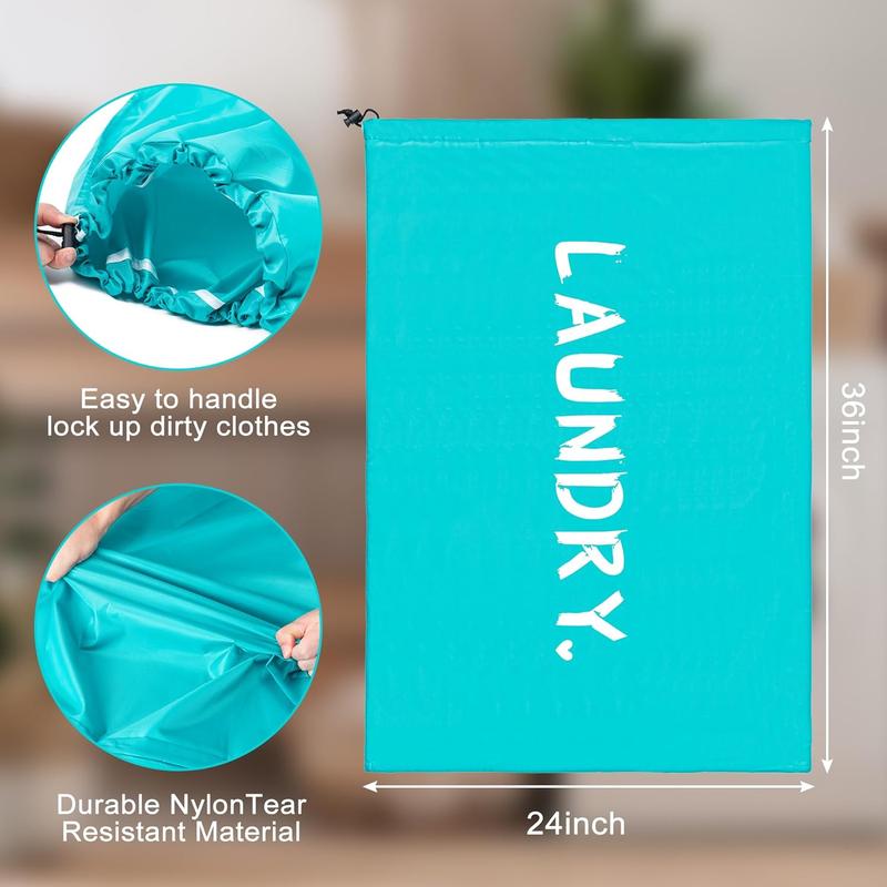 2 Pack XL Travel Laundry Bag, Machine Washable Dirty Clothes Organizer with DrawstringLarge Enough to Hold 4 Loads of Laundry, Easy Fit a Laundry Hamper or Basket Travel Essentials 24