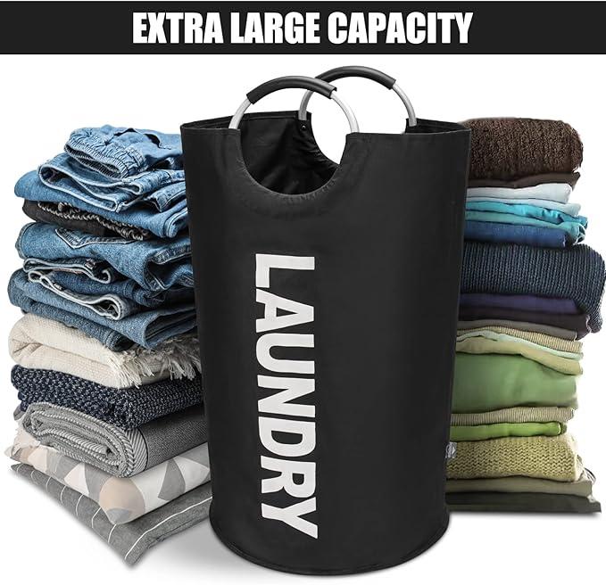 125L Extra-Large Laundry Basket, Collapsible Hamper, Freestanding Tall Clothes Bin, Foldable Washing Basket. Space-saving, durable, and easy to store. Perfect for laundry, toys, and general household organization. Organiser