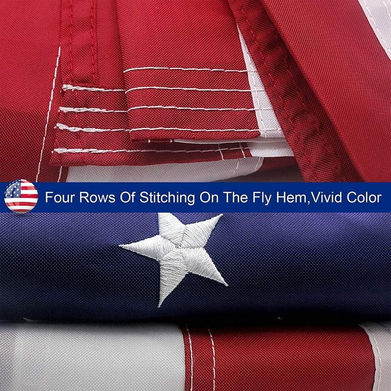 3x5 ft 4x6 ft 5x8 ft  6x10 ft 10x12 ft American Flag for Outdoor, 300D High Quality Embroidered Stars Sewn Stripes Brass Grommets Banners Gift