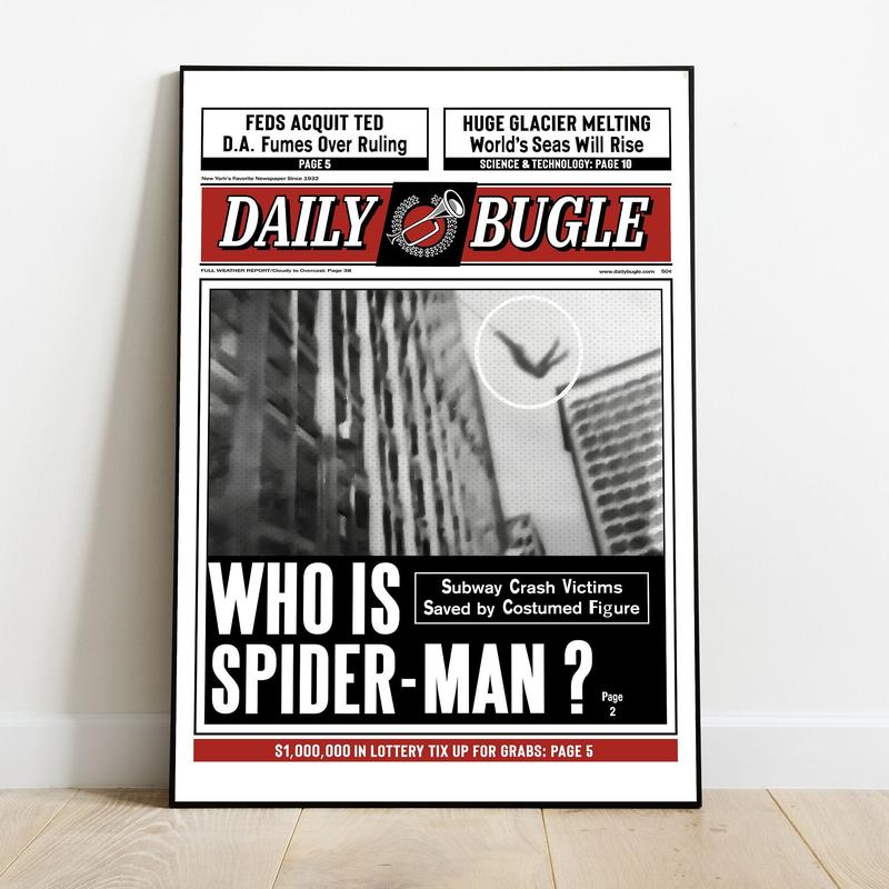 Spidermann Vintage Poster No Frame | Spidermann Newspaper Poster | Movie Poster | Spiderman Wall Art