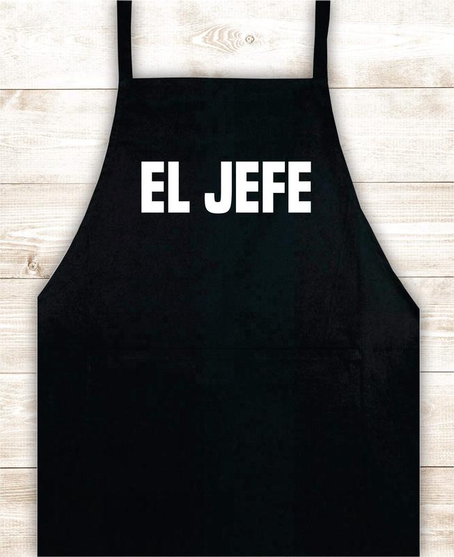 El Jefe Apron Heat Press Vinyl Bbq Barbeque Cook Grill Chef Bake Food Funny Gift Men Kitchen