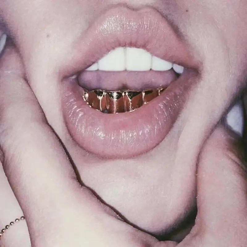 Hip Hop Fashion Gold Tooth Cover, 2 Counts set Shiny Braces, Party Accessories for Men & Women, Festive & Party Supplies