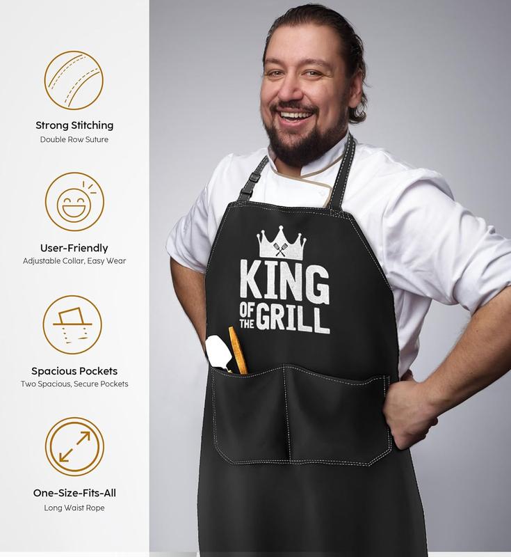 Gifts for Men, Funny Gifts for Dad - Fathers Day, Birthday, Christmas, Valentines Day, Grilling Gifts for Men, Husband, Boyfriend, Brother - Cooking BBQ Grilling Aprons Gifts for Men Him, Chef Gifts