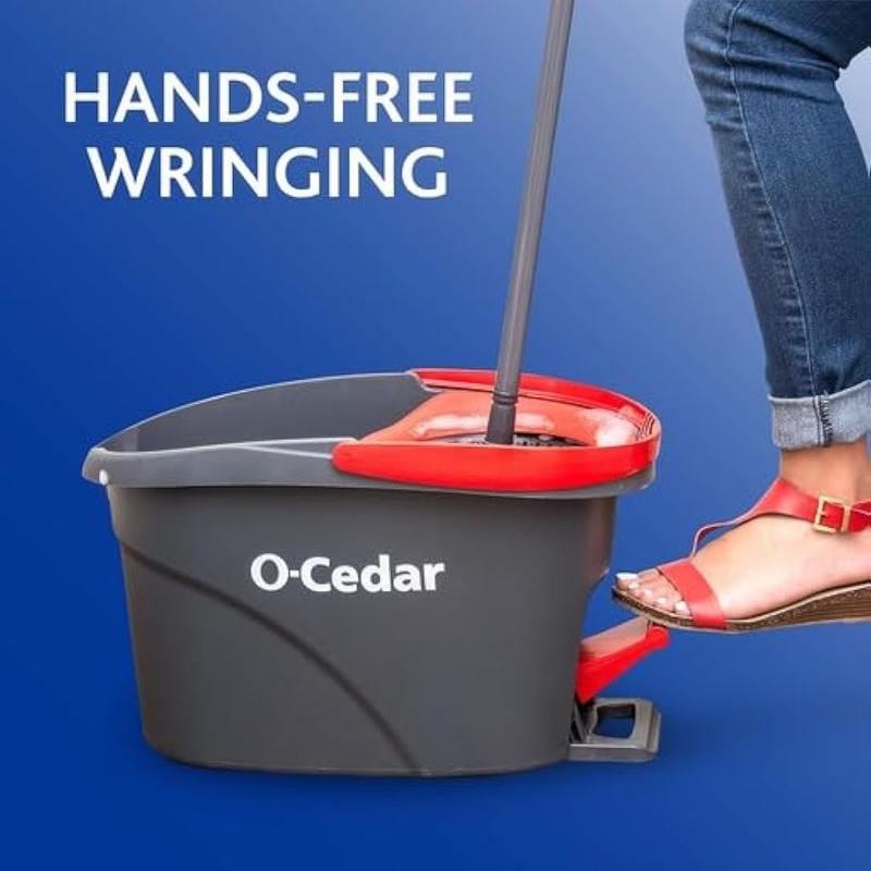 O-Cedar Easywring Microfiber Spin Mop & Bucket Floor Cleaning System with 3 Extra Refills