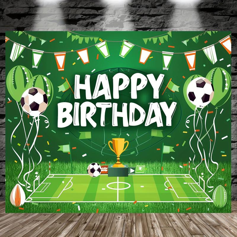 Black Friday Deals-Football Themed Birthday Party Background Cloth - Durable Polyester Fiber Football Field Photo Background for Indoor Outdoor Decorations and Cake Tables, 39X59 Inches or 70.8X90.5 Inches Banners Ornaments