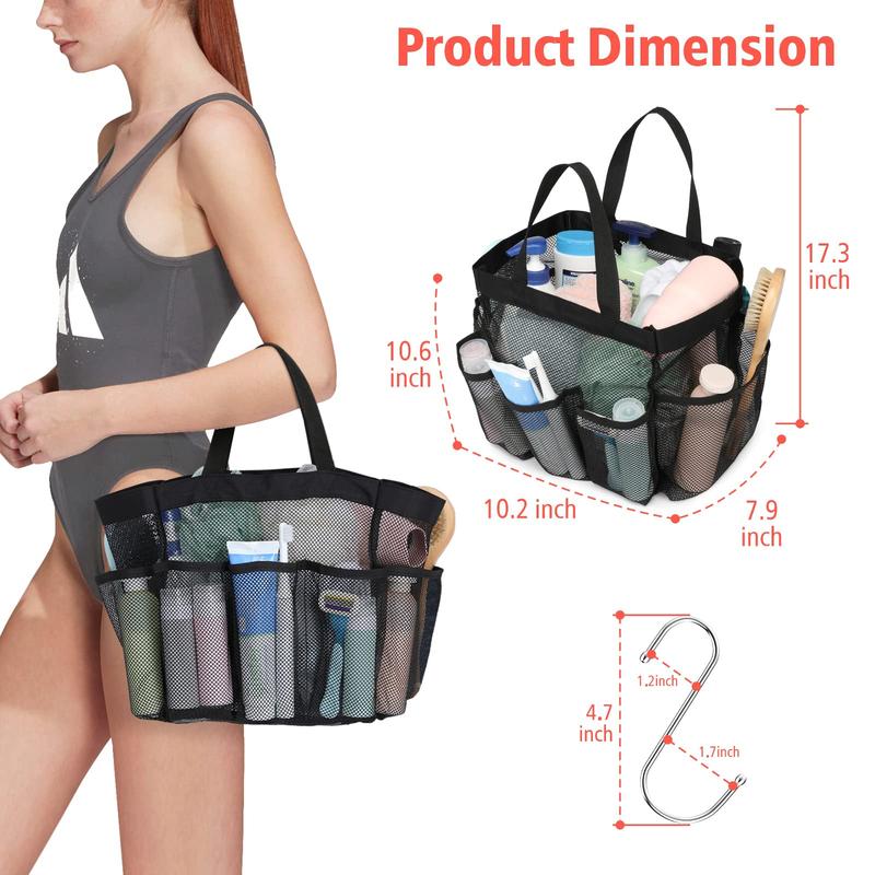 Mesh Shower Caddy Portable for College Dorm Room Bathroom Gym Camp, Shower Caddy Basket Bag Tote, Hangable Shower Caddy Dorm Organiser