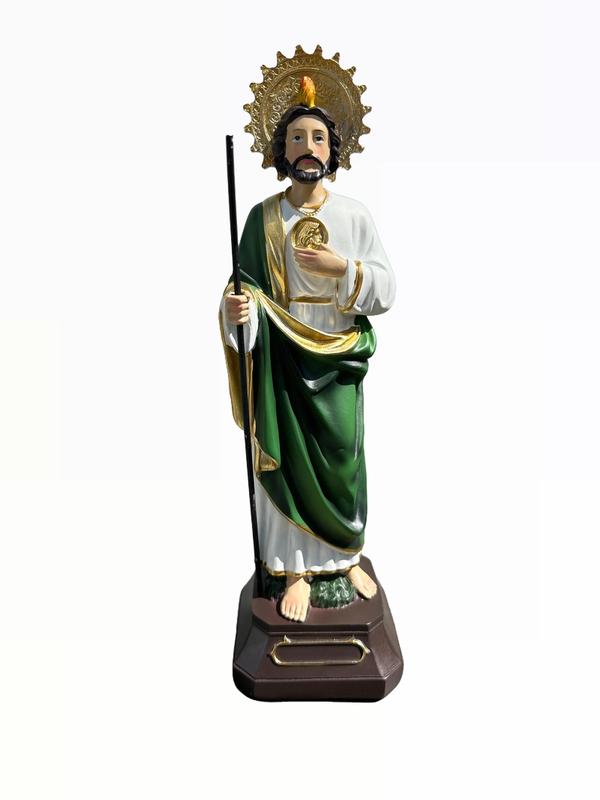 San Judas Statue, High-Quality and Detailed Religious Decoration for Shelf, Mantle or Altar Gift Standing