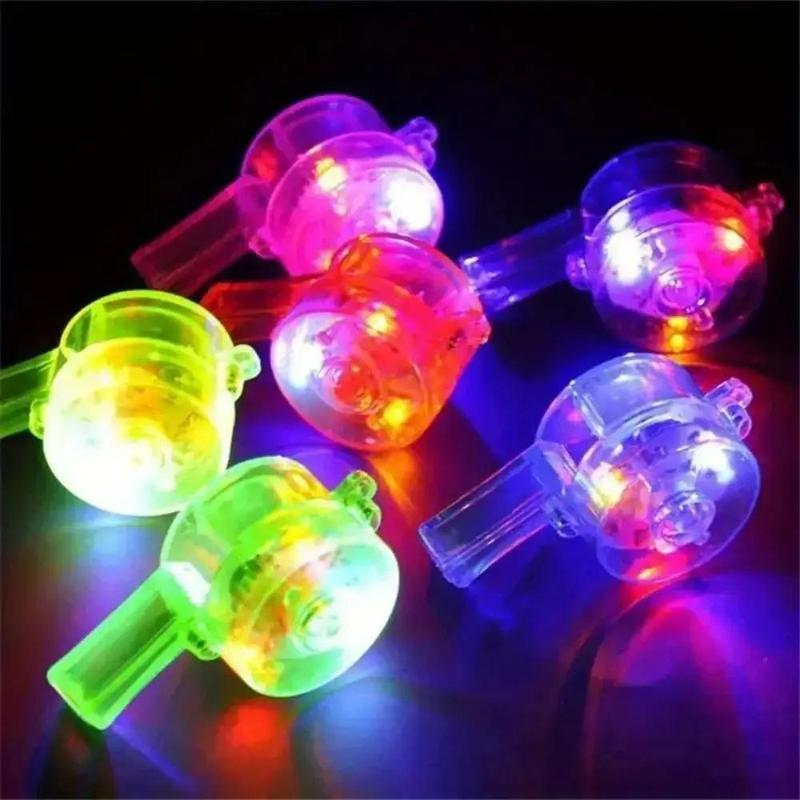 Random Color Light Up Whistle, 10pcs set Glow in The Dark Mini Whistle, Party Decoration Supplies for Birthday Wedding Festival