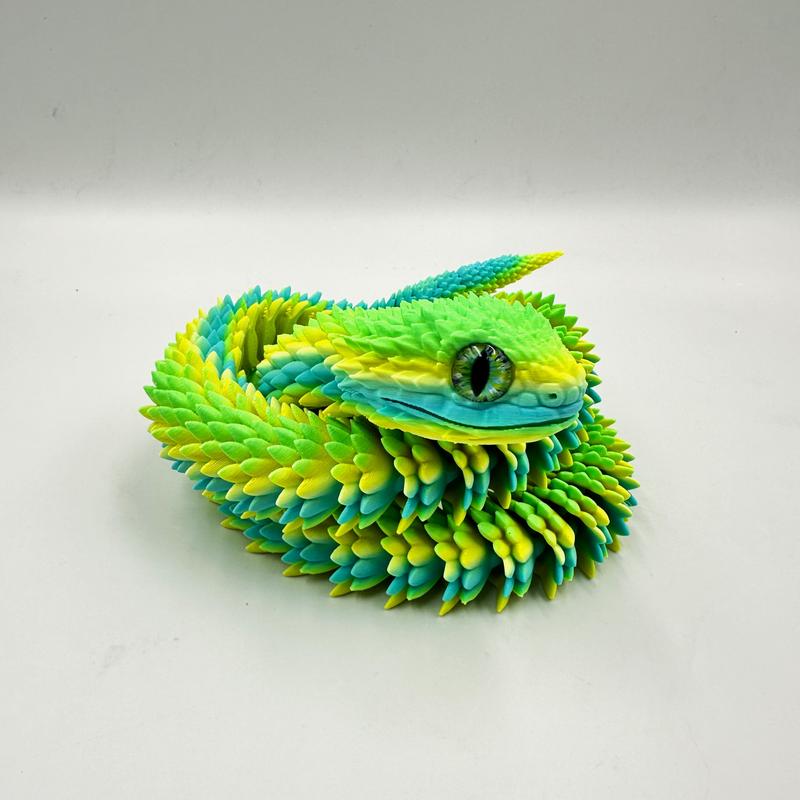 Bush Viper with Glass Eyes - 3D Printed Figurine