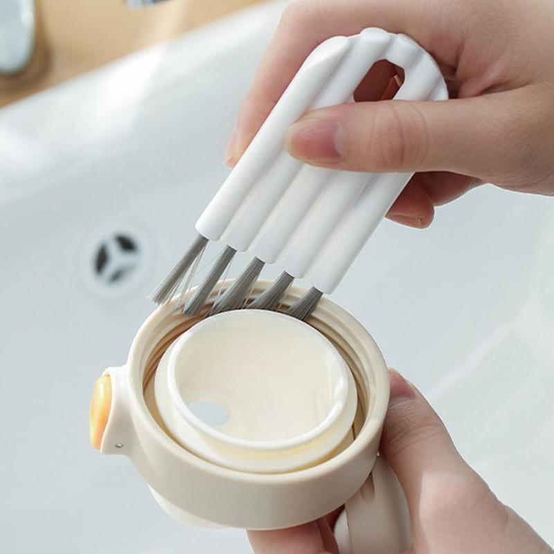 Multifunctional Cleaning Brush, 1 Count Flexible Cup Lid Cleaning Brush, Gap Cleaning Brush, Household Cleaning Tool For Kitchen, Summer Essentials