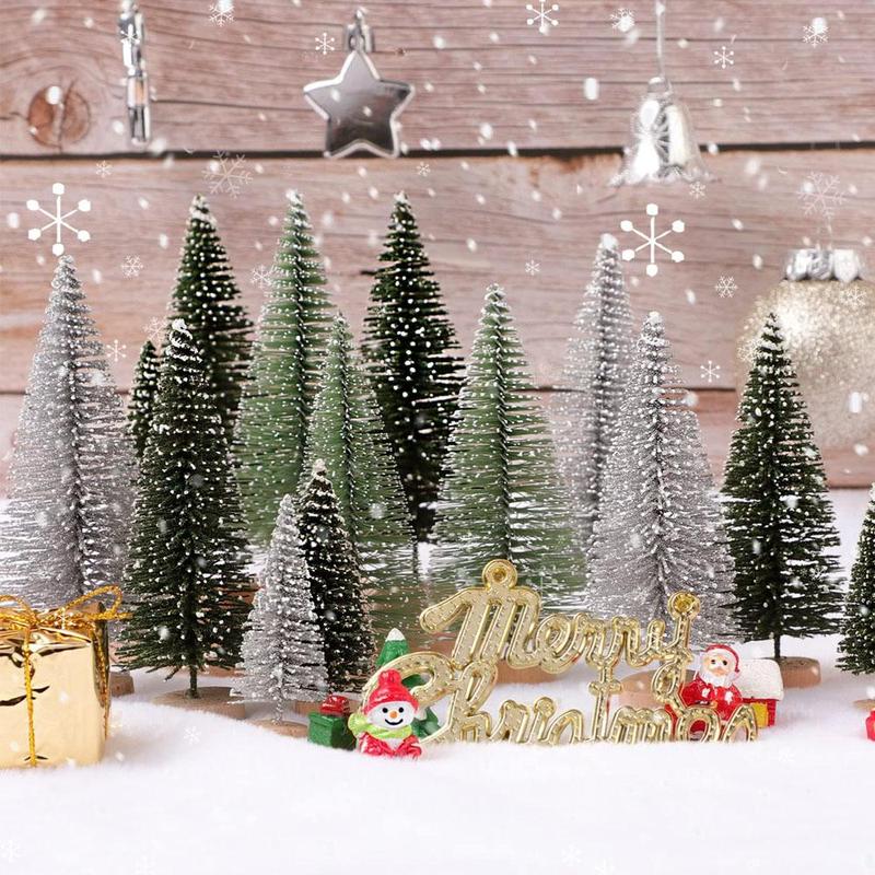 Artificial Christmas Tree Decoration, 6 Counts set Miniature Christmas Tree Ornament, Miniature Landscape Accessories for Home & Office