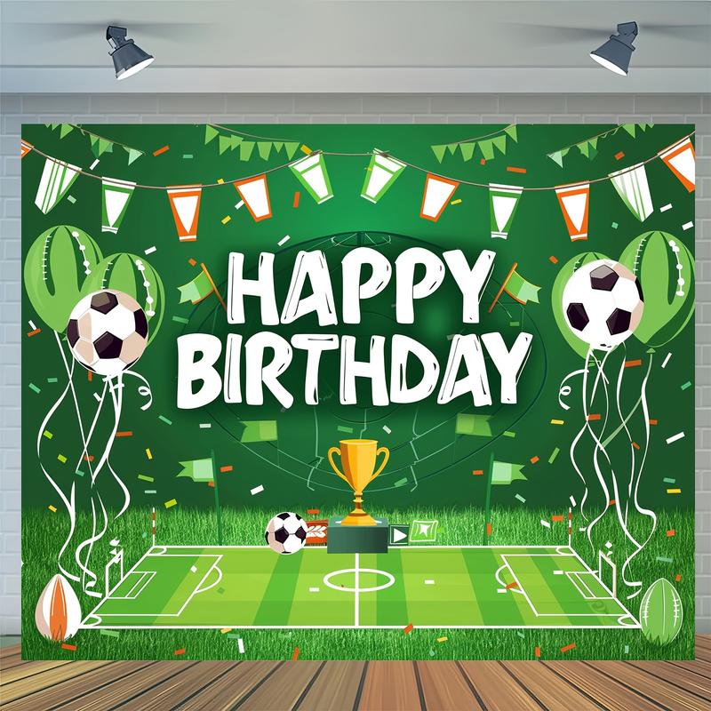 Black Friday Deals-Football Themed Birthday Party Background Cloth - Durable Polyester Fiber Football Field Photo Background for Indoor Outdoor Decorations and Cake Tables, 39X59 Inches or 70.8X90.5 Inches Banners Ornaments