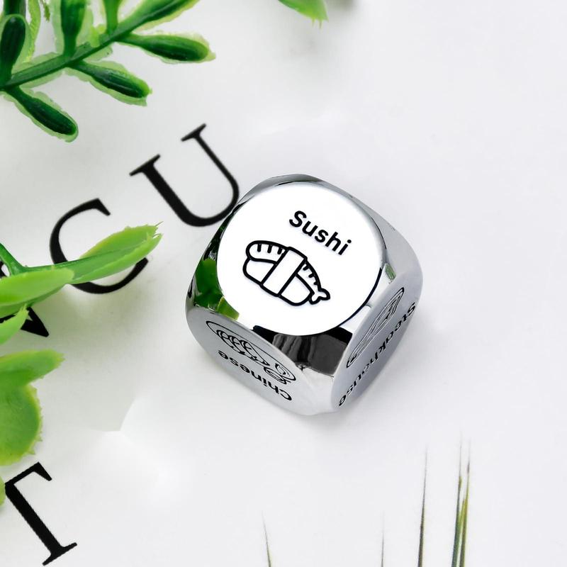 Christmas Gifts for Women Men,Anniversary Steel Food Decision Dice Gifts for Couples Girlfriend Boyfriend Wife Husband Funny White Elephant Gifts Valentines Day