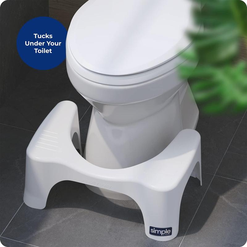 Squatty Potty Simple Bathroom Toilet Stool, White, 7