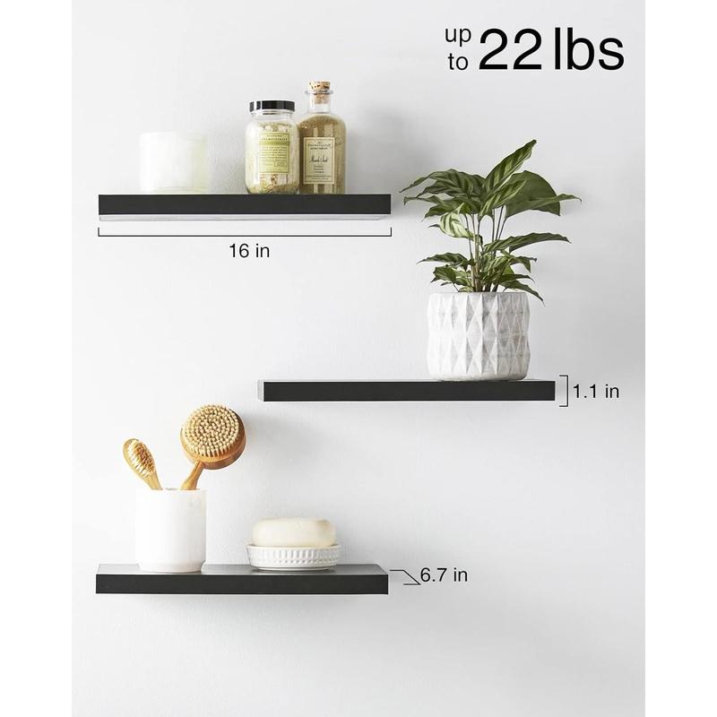 Wall floating shelves, wall mounted wooden shelves,   storage racks   room decoration,