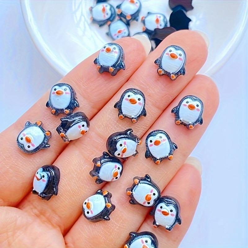 Cute Penguin Design Resin Ornament, 50pcs Mini Penguin Decoration, DIY Decorative Accessories for Scrapbooking, Crafts, Home Decor, Christmas Decor