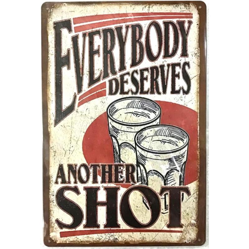 TIN SIGN new 8x12 Funny alcohol shots bar bartender mancave dortiki hut (B38)