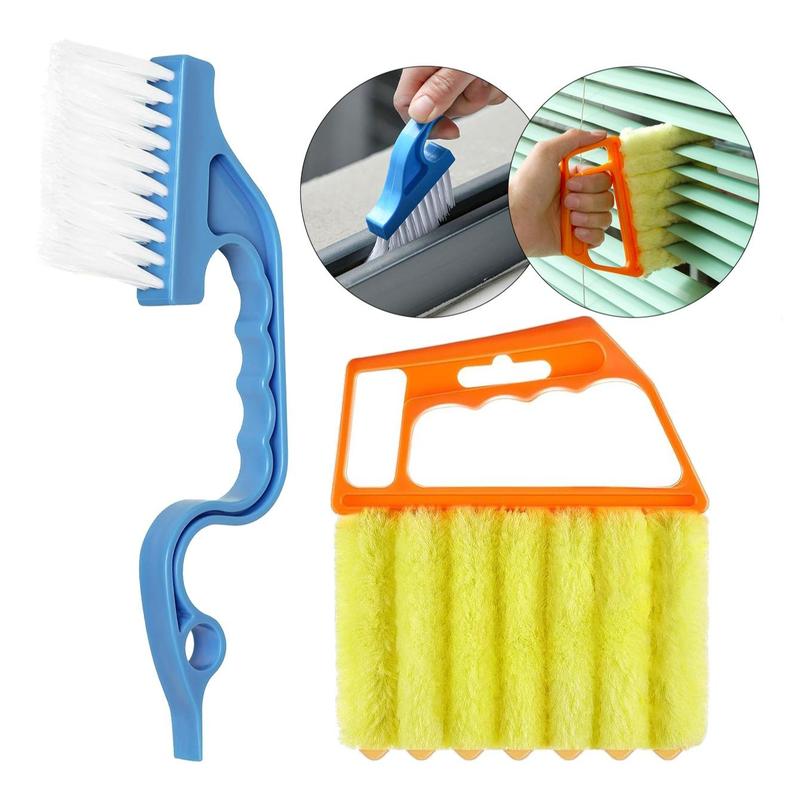 Window Blind Cleaning Brush Set, Handheld Window Cleaning Brush Set, Crevice Cleaning Brush, Window Track Corner Duster Brush, Household Cleaning Tools