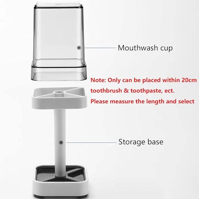 1 Pack Toothbrush Holder Stand with Cover Cup, 3 Slots Toothbrush Holders for Bathrooms, Compatible with Toothpaste, Conventional Toothbrushes Storage, Razor Comb Multifunctional Storage