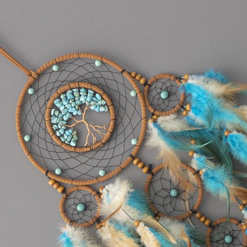 Dream Catcher, Five-ring Dream Catcher, Home Decor for Courtyard Living Room Bedroom, Hanging Decoration