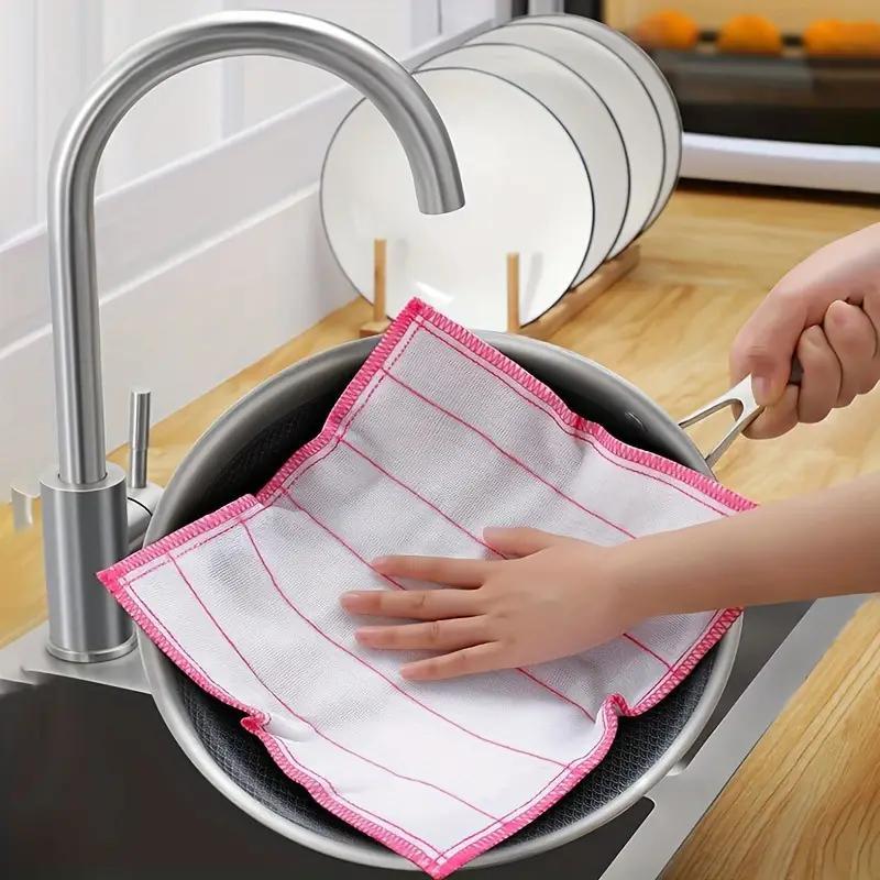 Reusable Kitchen Towel, 10pcs set Water Absorbent Dish Cloth, Multipurpose Cleaning Rag, Household Cleaning Tool for Kitchen Bathroom