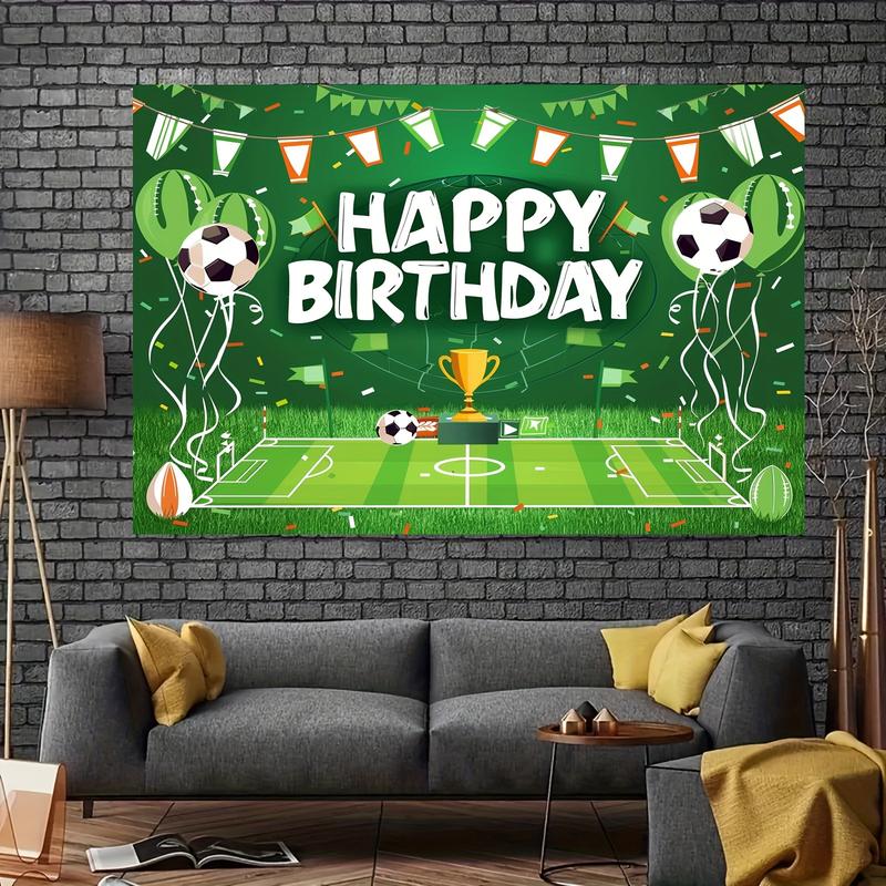 Black Friday Deals-Football Themed Birthday Party Background Cloth - Durable Polyester Fiber Football Field Photo Background for Indoor Outdoor Decorations and Cake Tables, 39X59 Inches or 70.8X90.5 Inches Banners Ornaments