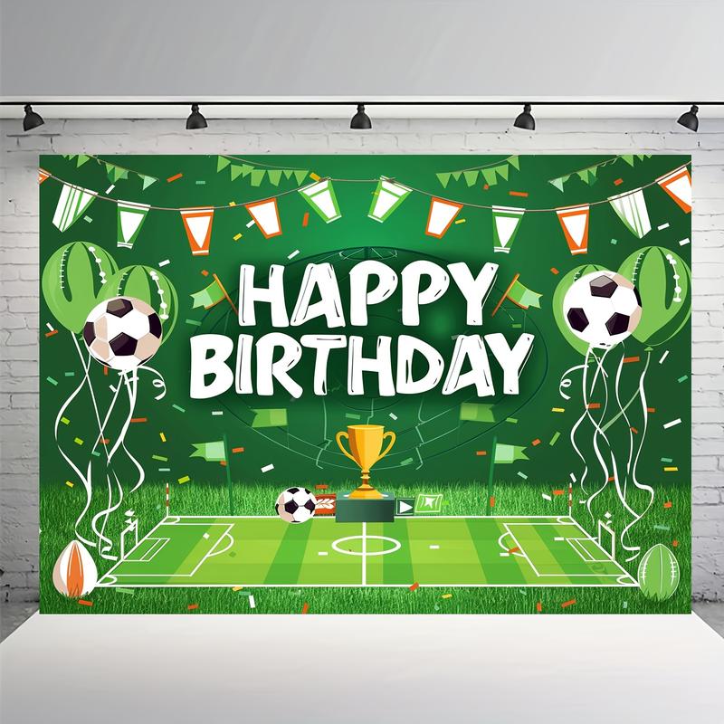 Black Friday Deals-Football Themed Birthday Party Background Cloth - Durable Polyester Fiber Football Field Photo Background for Indoor Outdoor Decorations and Cake Tables, 39X59 Inches or 70.8X90.5 Inches Banners Ornaments