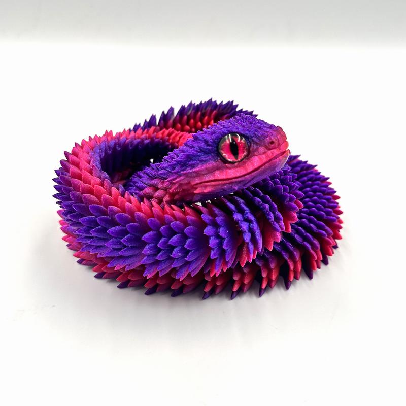 Bush Viper with Glass Eyes - 3D Printed Figurine