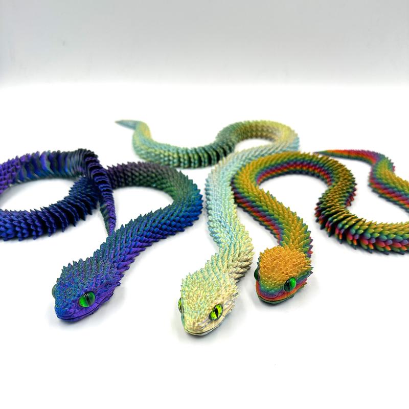 Bush Viper with Glass Eyes - 3D Printed Figurine