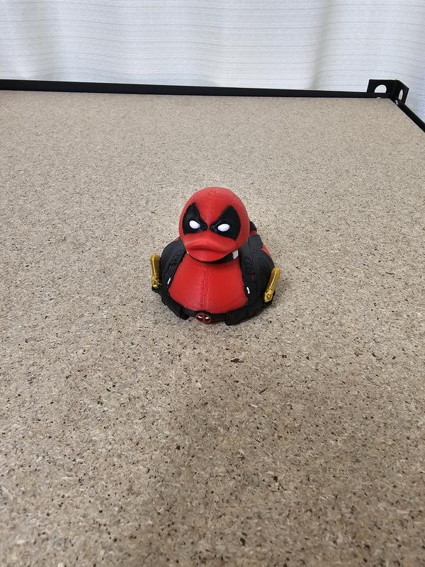 3D Printed Deadpool Figurine for Duck Collectors and More - Quirky Home Decor by Hex3D Multicolor jeep duck