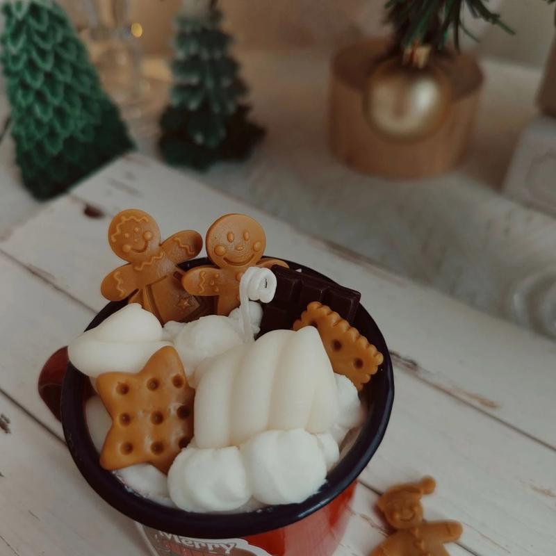 Christmas Hot Chocolate Marshmallow Cup Candle Candy