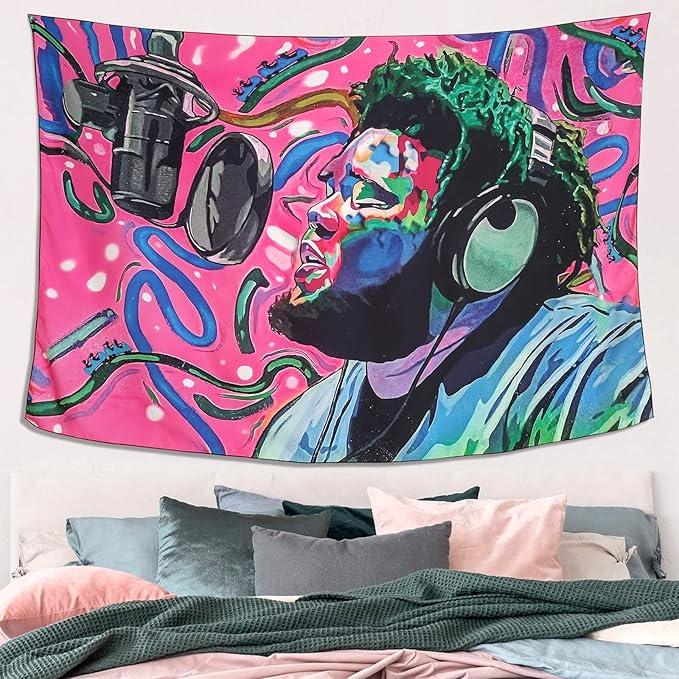 Rod Rapper Wave Singer 60*51in  Tapestry Home Decor Wall Art for Dorm BedroomBedroom tapestry wall tapestry Blanket Carpet home decoration 60*51in living room boys girls decoration college dormitory interesting tapestry