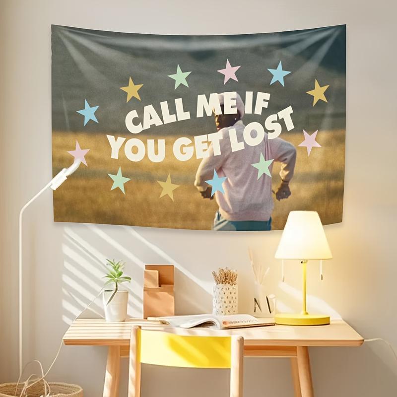 Christmas 2024 Ornament - Call Me If You Get Lost' Tapestry - Perfect for Bedroom or Home Office Decor, Stylish Wall Hanging, Great Gift, Without Accessories Smooth Decoration