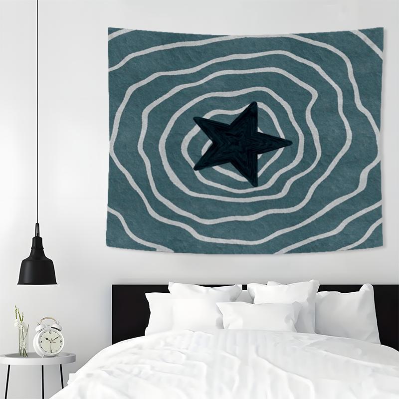 Geometric Star Printed Tapestry, 1 Count Wall Art Decor Tapestry, Wall Hanging Decor for Home Living Room Bedroom