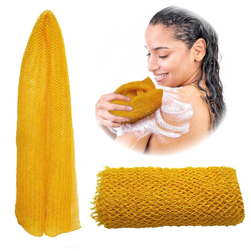 African Net Sponge, Authentic, Real,Exfoliating Bath Wash Cloth, Long Sponge, Body Exfoliator, Sapo, Shower Bath Accessories, Back Foot Scalp Scrub, Flat Dead Skin Remover Soap Cleaning Scrubber