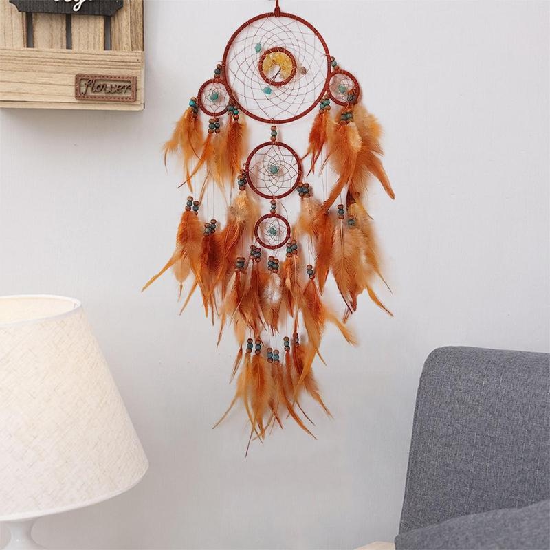 Dream Catcher, Five-ring Dream Catcher, Home Decor for Courtyard Living Room Bedroom, Hanging Decoration