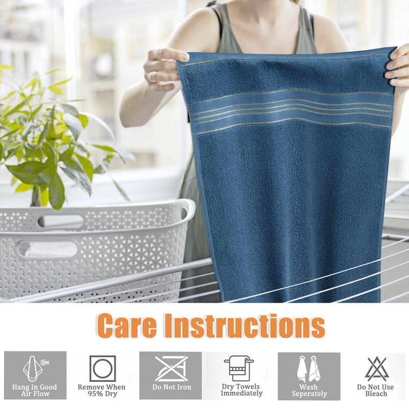 100% Cotton Oblong Bath Towel - Super Absorbent, Quick Dry, Modern Striped Design - Premium Softness, Multipurpose, Woven for Bathroom Luxury