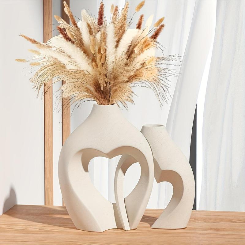 Creative Heart Shaped Resin Vase, 1 Set Modern Art Desktop Vase, Flower Arrangement Vase for Home Office Dormitory Dining Room Decor