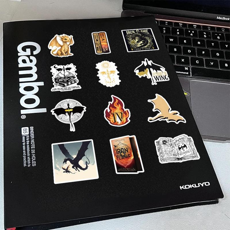 Fourth Wing Theme Sticker, 50pcs set Non-repeating Waterproof Graffiti Sticker, Decoration Sticker for Guitar Skateboard Computer